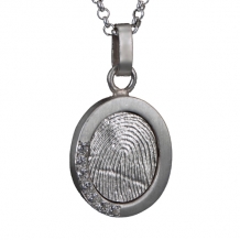 Zilver Afdrukhanger ovaal met 7 stenen 784
